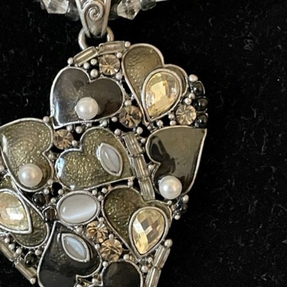 Chicos Gorgeous Amethyst Chip Necklace base metal with Glass Beads Pearls - Picture 2 of 9